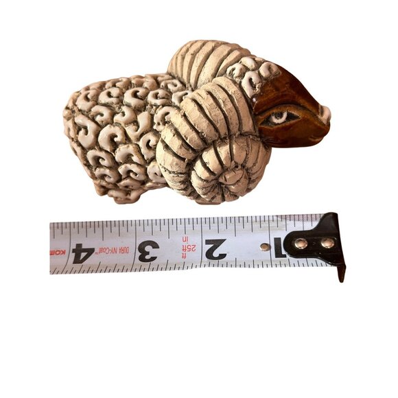 Artesiana Rinconada Ram Horn Goat Sheep Signed Vintage - Picture 4 of 5